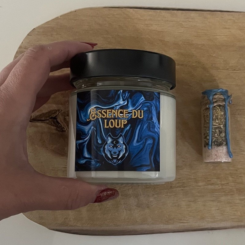 Fiole et bougie essence du loup
